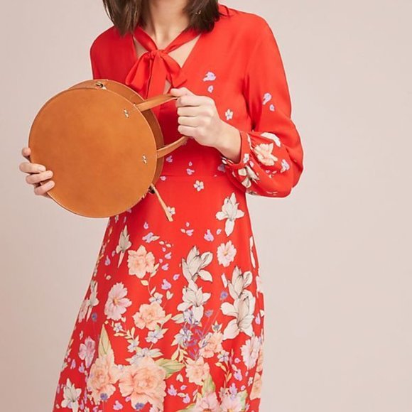Anthropologie Dresses & Skirts - COPY - Anthropologie Lily Printed Red Silk Dress
